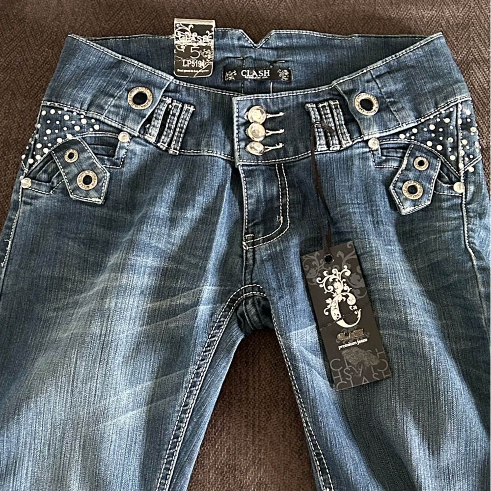 Clash Women’s‎ Bejeweled Skinny Jeans Size 5 NWT